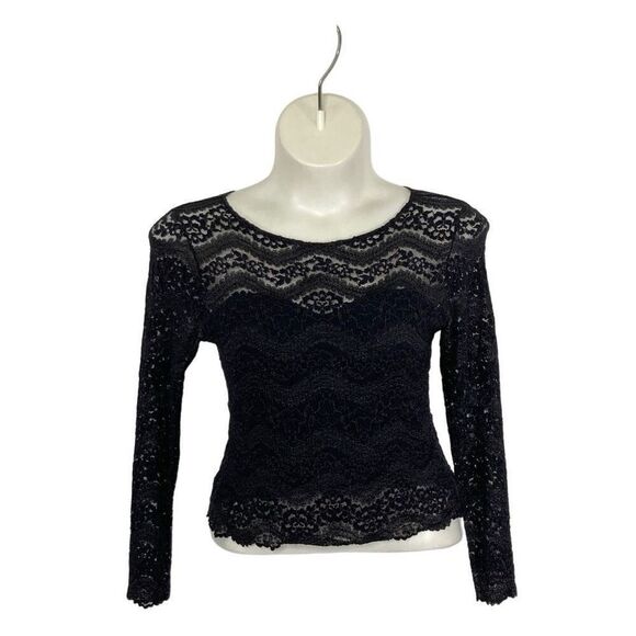 Hanky Panky L Black Lace Top Sweetheart  VTG Evening Sheer Goth Fits XL 1X - Picture 1 of 6